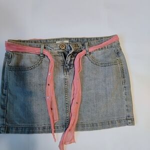 Pink Tie Front Pencil Mini Skirt for Casual Wear